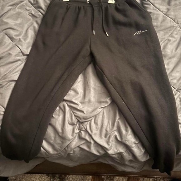 None Other - black and white sweatpants